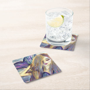 Porta-copo De Papel Quadrado Pratos de papel personalizados tema sereia