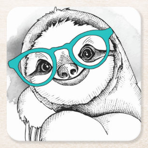 Porta-copo De Papel Quadrado Preguiça do hipster