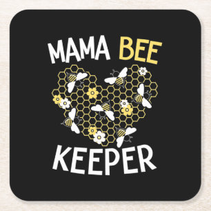 Porta-copo De Papel Quadrado Presente de apicultor Mama Bee Keeper