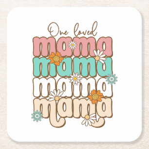 Porta-copo De Papel Quadrado Presente de dia de as mães Uma Mama Amada