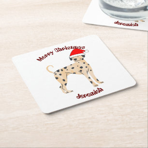 Porta-copo De Papel Quadrado presente de natal de gato, personalizar nome perso