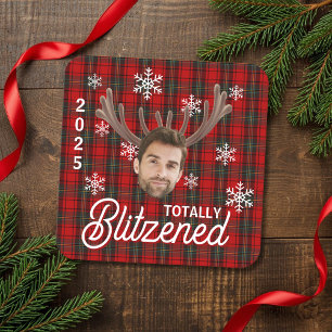 Porta-copo De Papel Quadrado Presente de Natal Personalizado com Foto Divertida