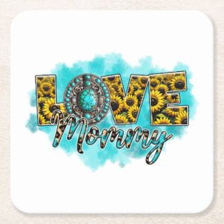 Porta-copo De Papel Quadrado Presente do Dia das Mães | Amor Floral Mamãe