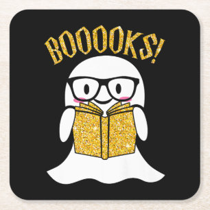 Porta-copo De Papel Quadrado presente do livro de leitura fantasma do nerd de l