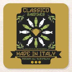 Porta-copo De Papel Quadrado Presente italiano de Impressão de arte sarda