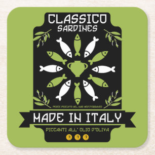 Porta-copo De Papel Quadrado Presente italiano de Impressão de arte sarda