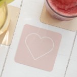 Porta-copo De Papel Quadrado Presente Moderno, Rosa e Coração Minimalista, Boni<br><div class="desc">Presente Moderno,  Rosa e Coração Minimalista,  Bonito</div>