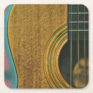 Porta-copo De Papel Quadrado Presente para guitarrista músico