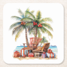 Porta-copo De Papel Quadrado Presentes sob a palmeira