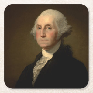 Porta-copo De Papel Quadrado Presidente americano George Washington, Stuart
