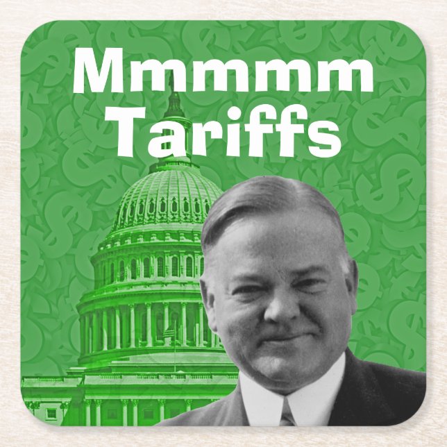 Porta-copo De Papel Quadrado Presidente Herbert Hoover TariFF (Frente)
