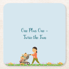 Porta-copo De Papel Quadrado Primavera Chá Twin Babies