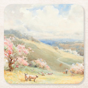 Porta-copo De Papel Quadrado Primavera de Vintage por Joseph Rubens Powell