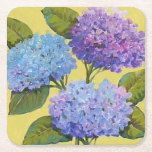 Porta-copo De Papel Quadrado Primavera Hydrangeas I