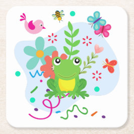 Porta-copo De Papel Quadrado Primavera no Jardim