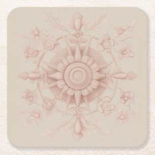 Porta-copo De Papel Quadrado Primavera vitoriano, rosa macio