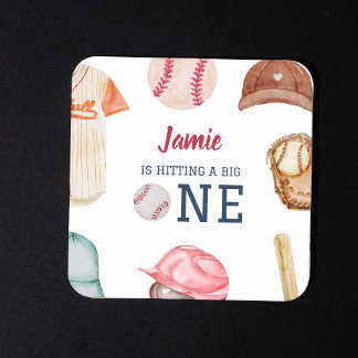 Porta-copo De Papel Quadrado Primeiro aniversario Big One Boy Baseball