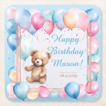 Primeiro Aniversário do Urso Colorido do Balão