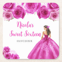 Princesa Floral com Vestido Rosa Quente Doce Dezes