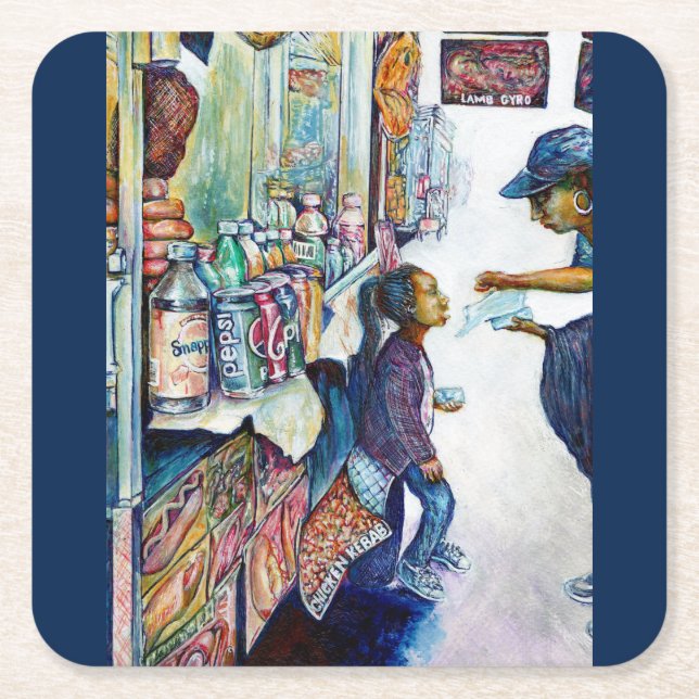 Porta-copo De Papel Quadrado Produz a esperança (Frente)