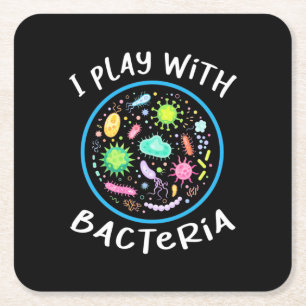 Porta-copo De Papel Quadrado Professor de Ciências em Microbiologia