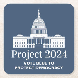 Porta-copo De Papel Quadrado Projeto 2024 Votação pela Democracia