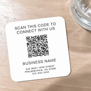 Porta-copo De Papel Quadrado Promocional de Empresa de Código QR Moderno