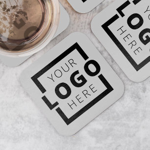 Porta-copo De Papel Quadrado Promocional personalizado Logotipo comercial Cinza