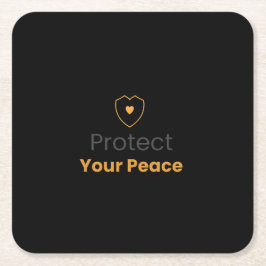 Porta-copo De Papel Quadrado Protect Your Peace – Minimal Motivational Drink Co