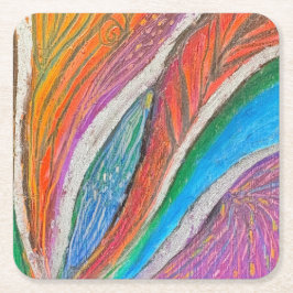 Porta-copo De Papel Quadrado Protetor de Copo Gentle Bloom – Padrão Floral Text