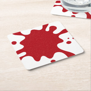 Porta-copo De Papel Quadrado Protetor de papel vermelho personalizado com respi
