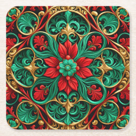 Porta-copo De Papel Quadrado Protetor de Papel Vermelho Verde Decorativo para F