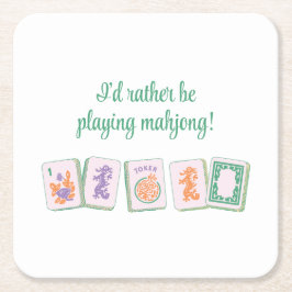 Porta-copo De Papel Quadrado Protetores de papel para Mahjong, Roxo/Verde