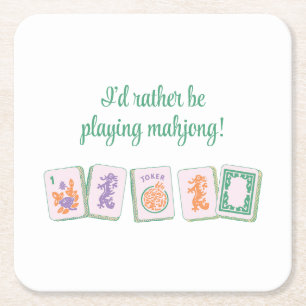 Porta-copo De Papel Quadrado Protetores de papel para Mahjong, Roxo/Verde