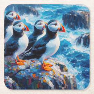 Porta-copo De Papel Quadrado Puffins