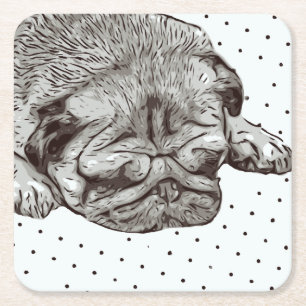 Porta-copo De Papel Quadrado Pug Life porta copos