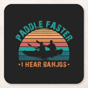 Porta-copo De Papel Quadrado Pule mais rápido que eu ouço banjos