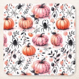 Porta-copo De Papel Quadrado Pumpkin Helloween convite