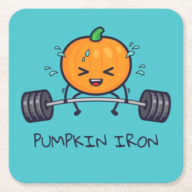 Porta-copo De Papel Quadrado Pumpkin Iron Pun (Frente)
