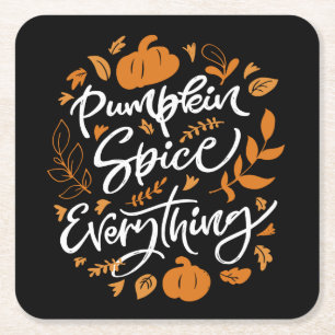 Porta-copo De Papel Quadrado Pumpkin Spice Tudo