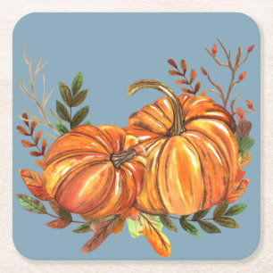 Porta-copo De Papel Quadrado Pumpkins Dusty Azul