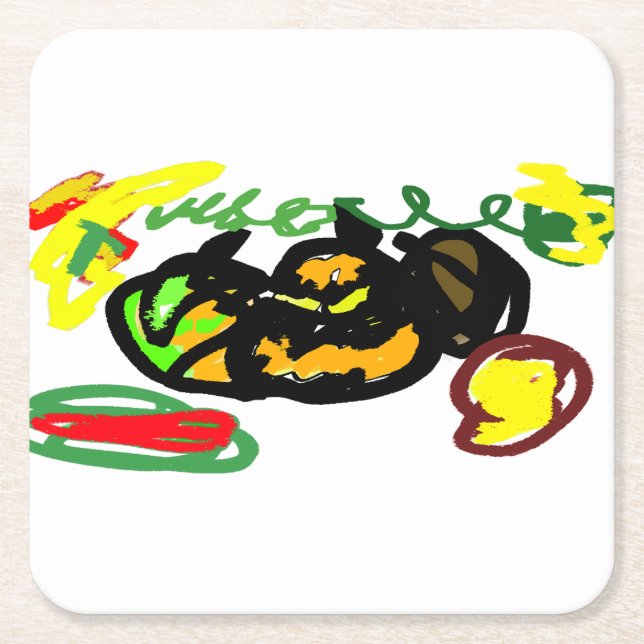 Porta-copo De Papel Quadrado Pumpkins legal (Frente)