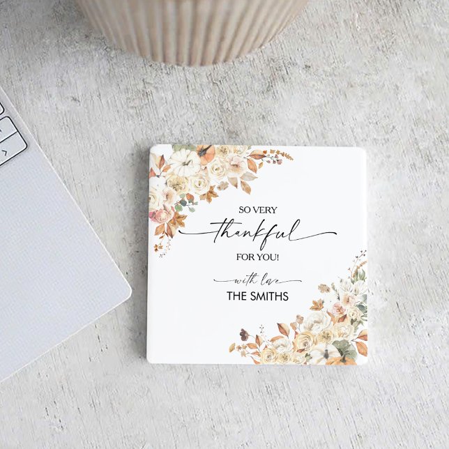 Porta-copo De Papel Quadrado Pumpkins Thanksgiving Dinner Square Paper Coaster (Criador carregado)