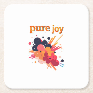 Porta-copo De Papel Quadrado "Pure Joy, pure you.” Positive Vibes Street Wear 