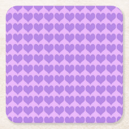 Porta-copo De Papel Quadrado Purple Hearts Seamless Pattern