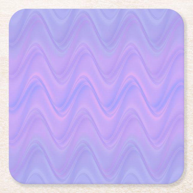 Porta-copo De Papel Quadrado Purple Pink Wavy Lines Pattern (Frente)