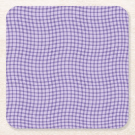 Porta-copo De Papel Quadrado Purple Plaid Checker Seamless Pattern