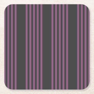 Porta-copo De Papel Quadrado Púrpura Mauve e carvão de cinco faixas