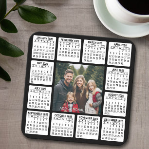 Porta-copo De Papel Quadrado Quadrado de Calendário com Foto no Centro