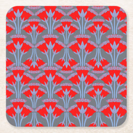 Porta-copo De Papel Quadrado Quadrado de Papel Flor de Sino Vermelho